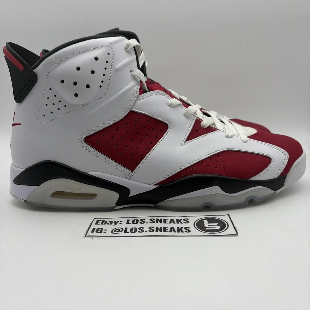 Jordan 6 Retro OG Carmine Mens Size 14 White Red Sneakers CT8529-106